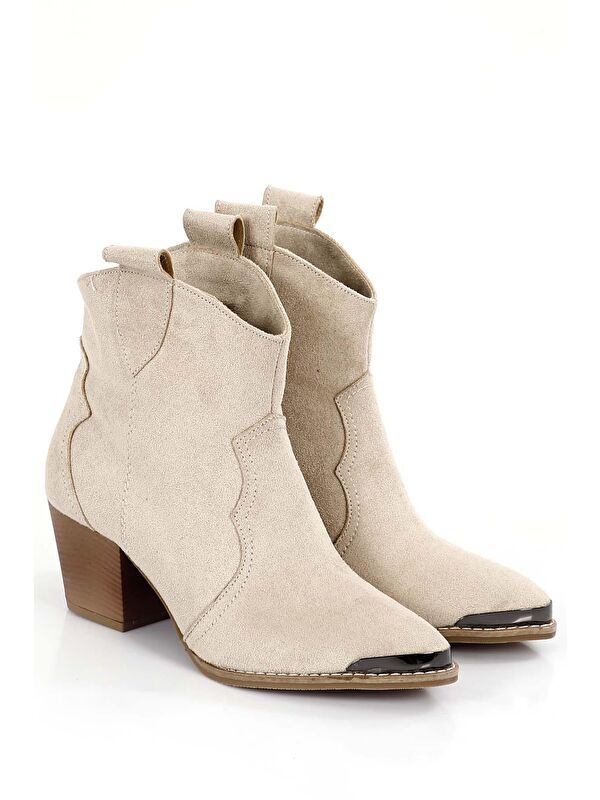 Sivri Burun Topuklu Western Kovboy Kadın Günlük Bot 32133 - Görsel 3