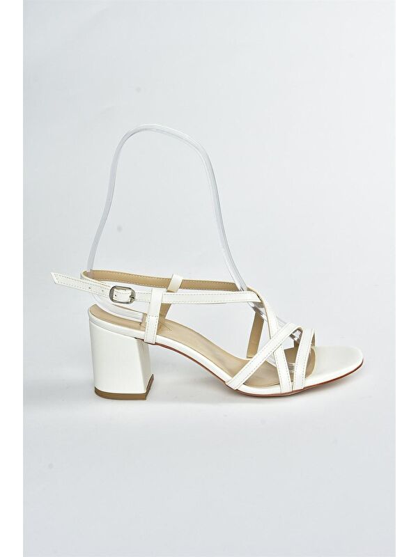 Beyaz Kadın Topuklu Ayakkabı F654028009 - Görsel 4