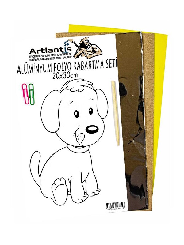 Artlantis Alüminyum Folyo Kabartma Seti 20x30 cm Deney Malzemesi 1 Paket Aliminyum Folyo Seti Kabartma