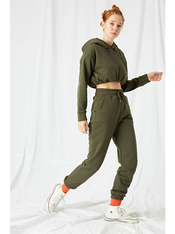 gothamVibes Kadın Jogger Haki Eşofman Altı
