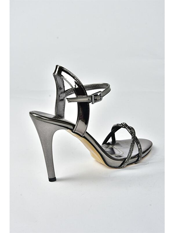 M2511442 Antrasit Kadın Topuklu Ayakkabı - Görsel 8