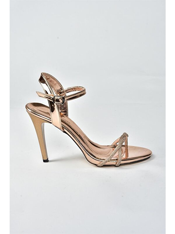 M2511442 Bronz Kadın Topuklu Ayakkabı - Görsel 8