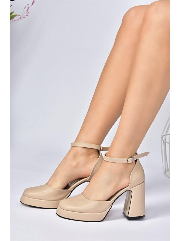 Ten Kalın Platform Topuklu Kadın Ayakkabı M404100809 - Görsel 4