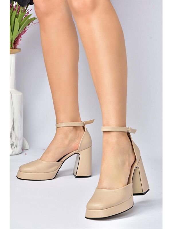 Ten Kalın Platform Topuklu Kadın Ayakkabı M404100809 - Görsel 5