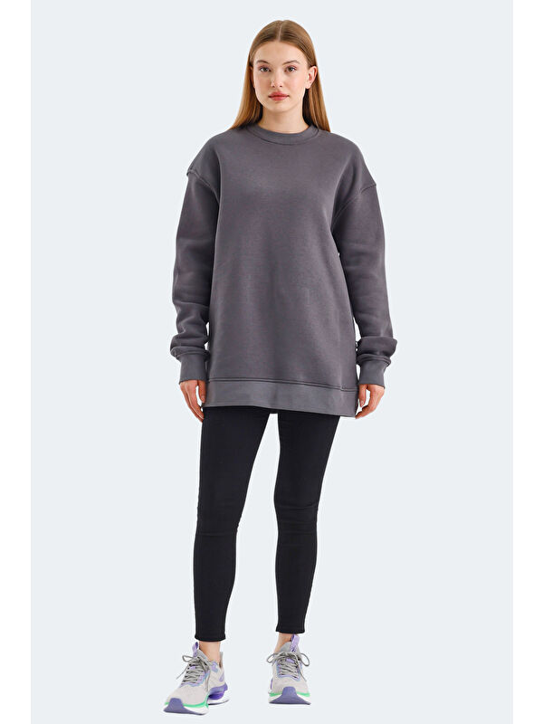 SLAZENGER VADIM Kadın Koyu Gri Sweatshirt