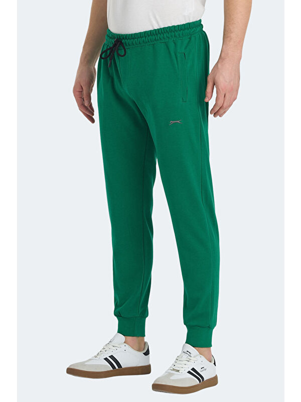 SLAZENGER KISHA IN Erkek Cepli Dar Paça Yeşil Jogger Eşofman Altı