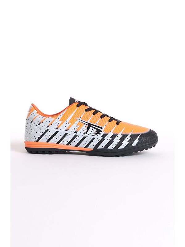 Unisex Siyah Desenli Bağcıklı Halı Saha Ayakkabısı - Görsel 3