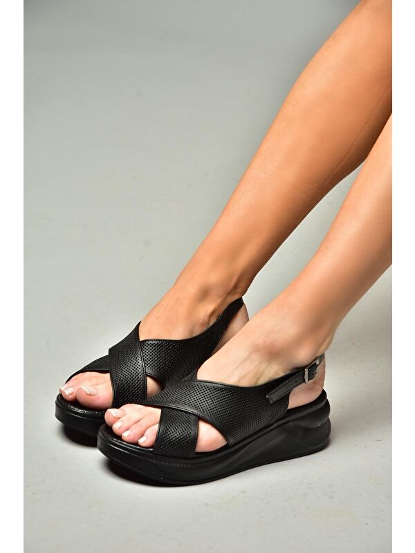 S7130307 Siyah Kadın Sandalet - Görsel 5