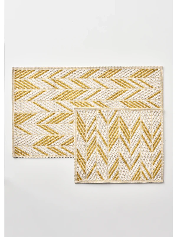 Bella Maison Corner Paspas Takımı Hardal (60x100 - 50x60 cm)