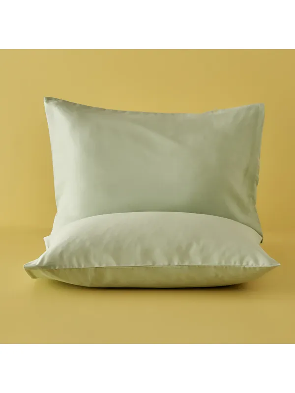 Bella Maison %100 Pamuk Ranforce Basic Yastık Kılıfı 2'li Sisli Yeşil (50x70 cm)