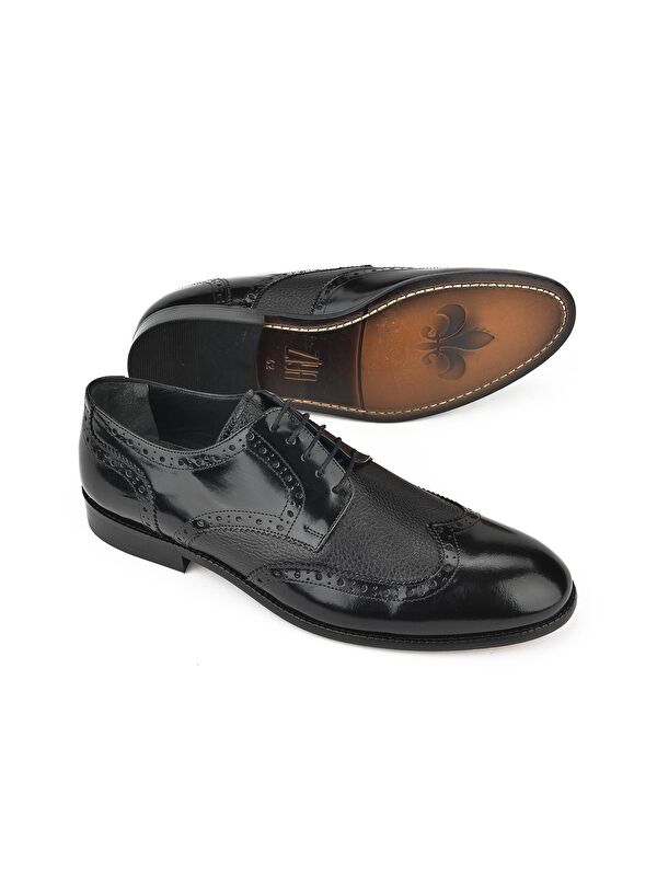 Erkek Hakiki Deri Ayakkabı 131145Z6221 Siyah - Görsel 5