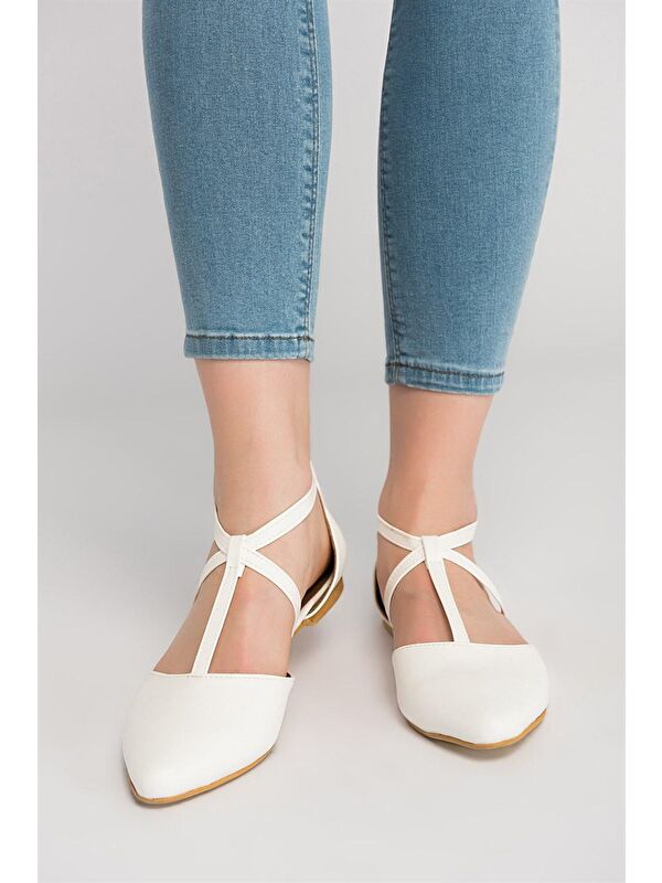 Fox Shoes Beyaz Fox Shoes Babet Kadın D726537309