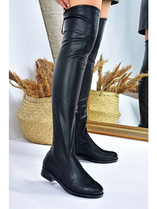 G268573002 Siyah Kadın Çizme - Görsel 4