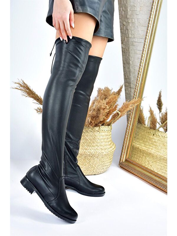 G268573002 Siyah Kadın Çizme - Görsel 6