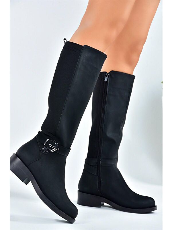 G674240109 Siyah Kadın Çizme - Görsel 4