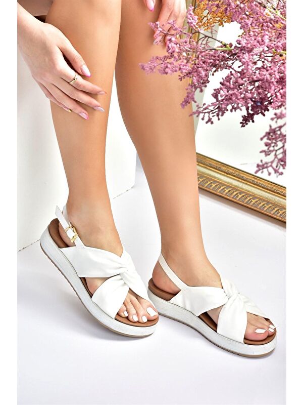 Beyaz Günlük Kadın Sandalet M524022309 - Görsel 3