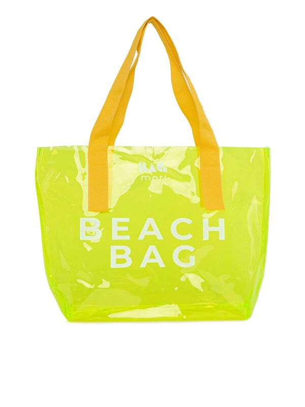 Bagmori Beach Bag Baskılı Şeffaf Plaj Çantası