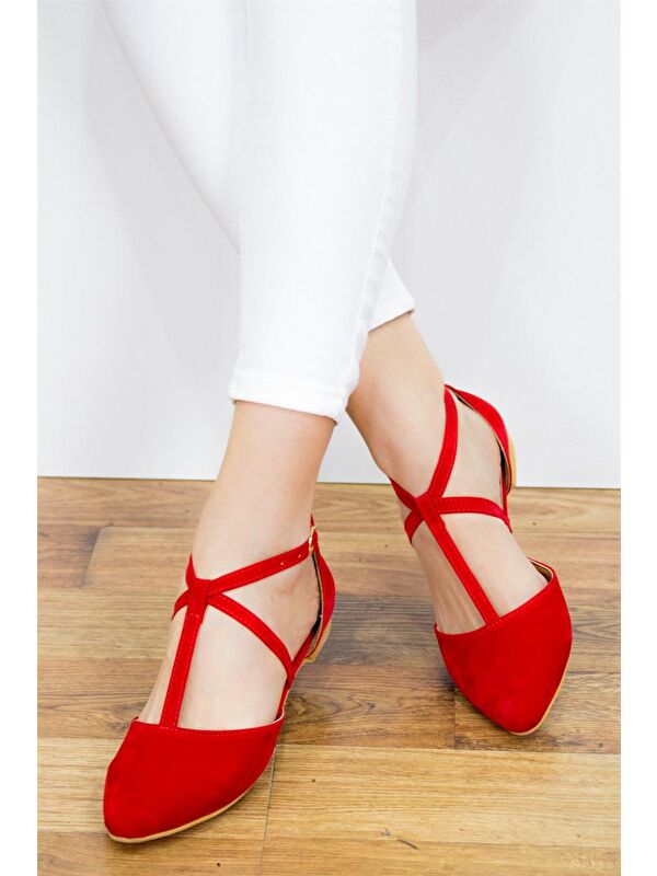 Fox Shoes Kırmızı Kadın Babet D726537302