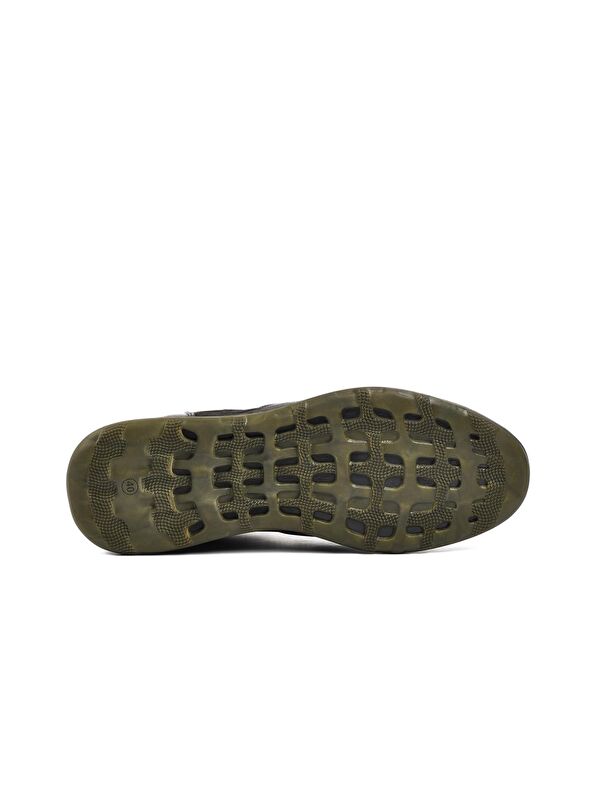 Siyah Nubuk Hakiki Deri Erkek Sneaker Ayakkabı 1825 - Görsel 6