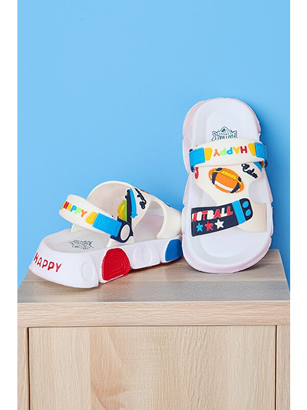 Çocuk Beyaz Çocuk Sandalet Terlik - 27562 - Görsel 2