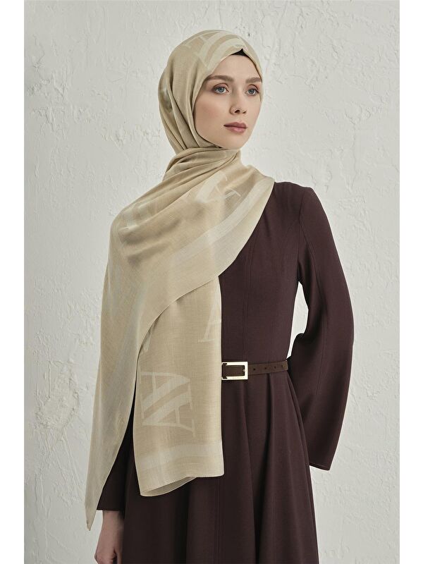 ARMİNE Woolair Harf Monogram Şal 2 04