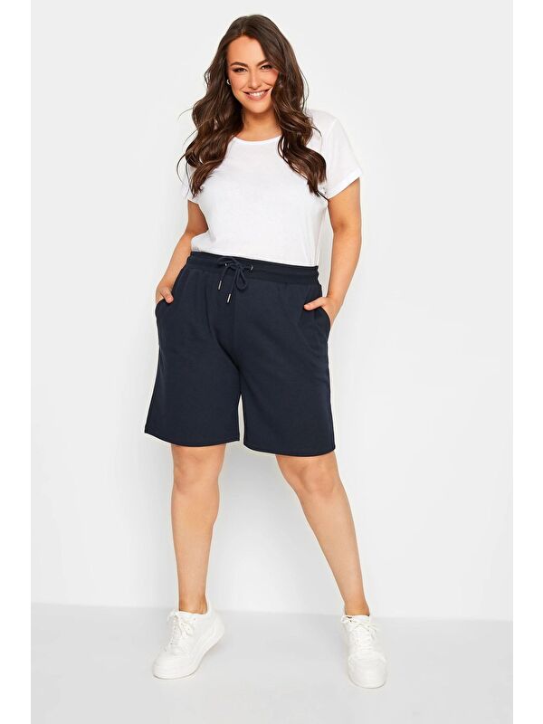 Stil Diva Büyük Beden Cepli Beli Büzgülü Bol Kesim Jogger Şort 144833