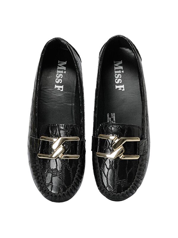 DW23003 3PR Siyah Kadın Loafer - Görsel 5
