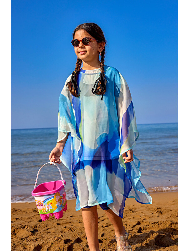 Marina Kız Çocuk Kimono Hafif, Dökümlü, Pareo CP2501