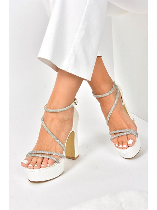 Sedef Platform Kalın Topuklu Kadın Abiye Ayakkabı M348202609 - Görsel 3