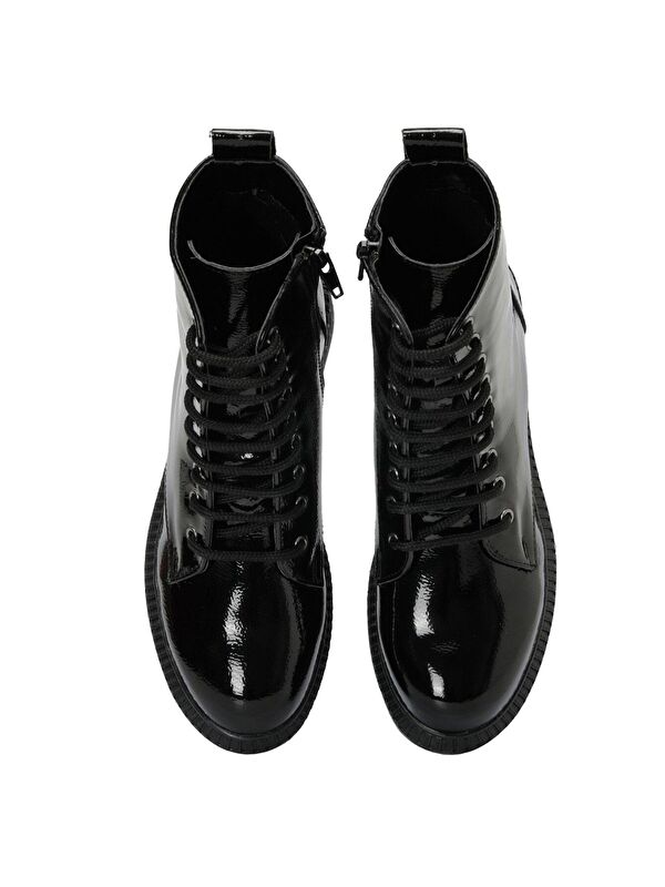 DW21017.R 3PR Siyah Kadın Düz Bot - Görsel 5