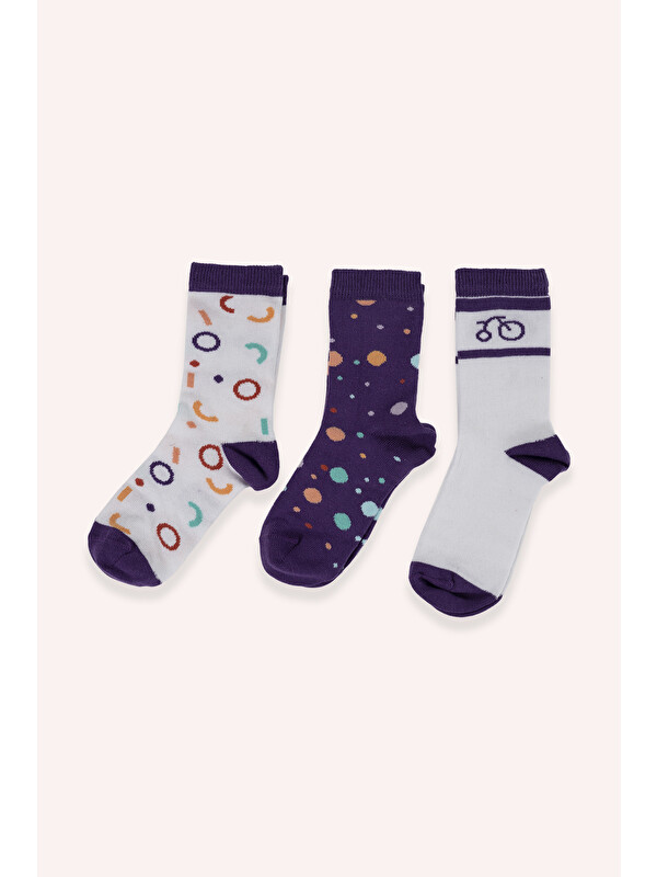 Panço Unisex Çocuk 3'lü Kutulu Çorap
