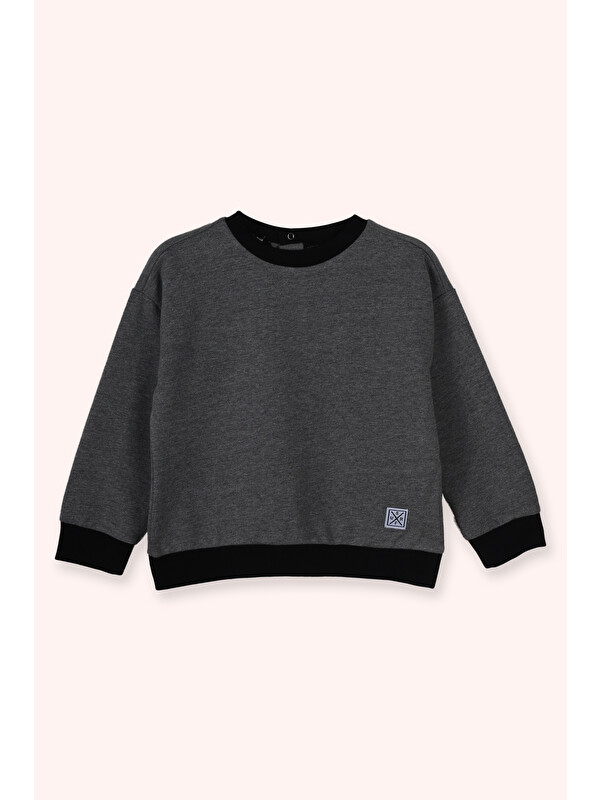 Panço Erkek Bebek Yuvarlak Yaka Antrasit Sweatshirt