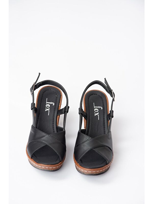 K674041309 Siyah Dolgu Taban Kadın Ayakkabı - Görsel 4