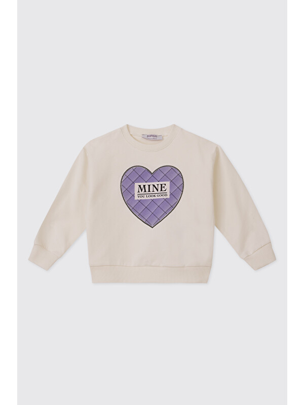 Panço Kız Bebek Ekru Sweatshirt