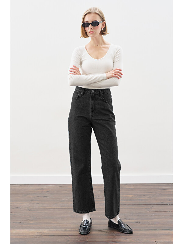 Manuka Straıght Ankle Jean Pantolon Siyah