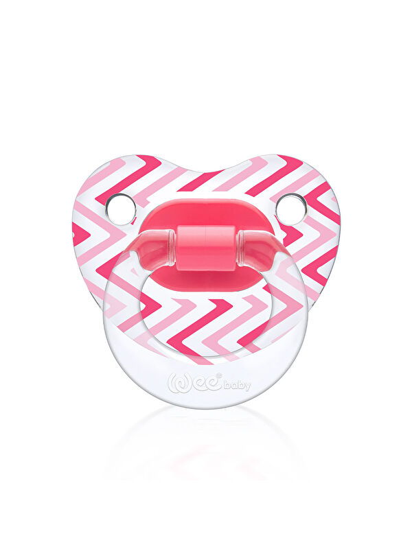 WEE BABY Şeffaf Desenli Damaklı Emzik No:3 - PEMBE