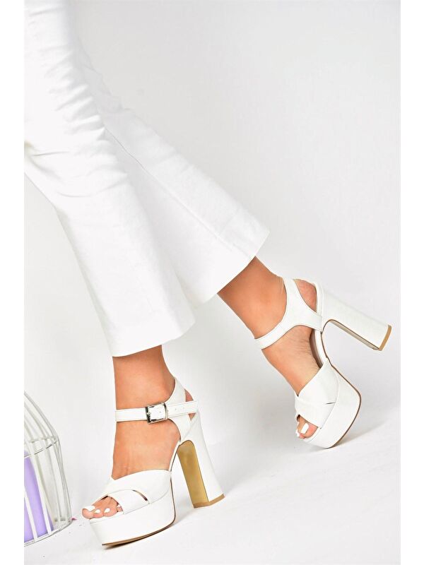 Sedef Platform Topuklu Kadın Abiye Ayakkabı M348202409 - Görsel 2