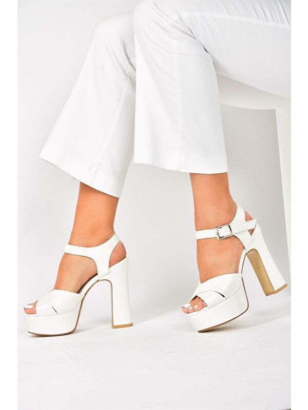 Sedef Platform Topuklu Kadın Abiye Ayakkabı M348202409 - Görsel 3