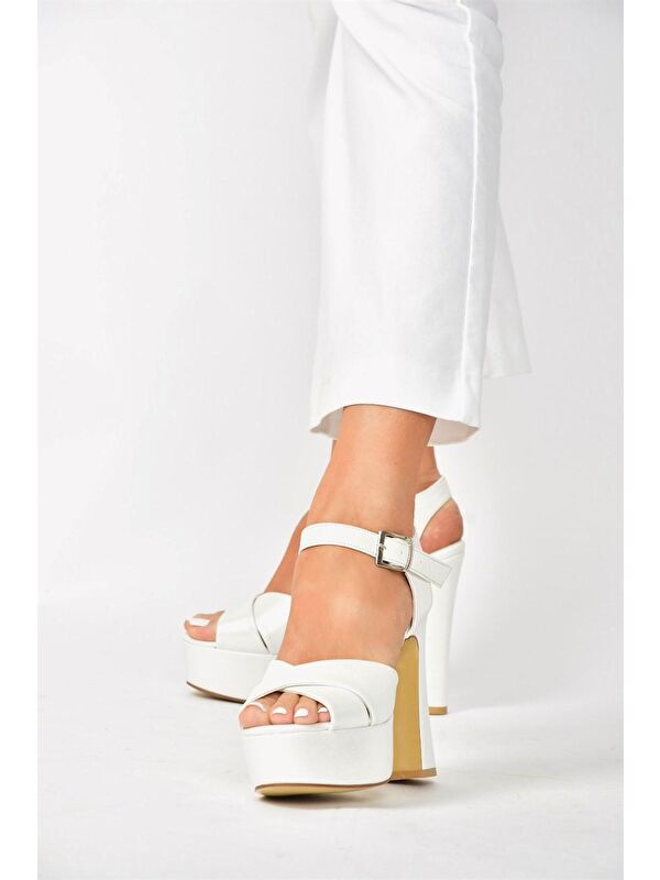 Sedef Platform Topuklu Kadın Abiye Ayakkabı M348202409 - Görsel 4