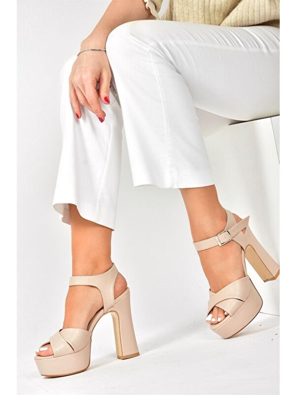 Ten Platform Topuklu Kadın Abiye Ayakkabı M348202409 - Görsel 3