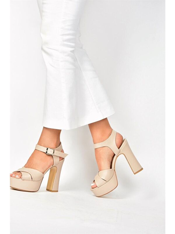 Ten Platform Topuklu Kadın Abiye Ayakkabı M348202409 - Görsel 4