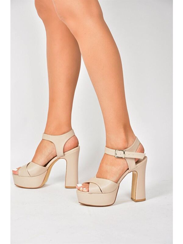 Ten Platform Topuklu Kadın Abiye Ayakkabı M348202409 - Görsel 6