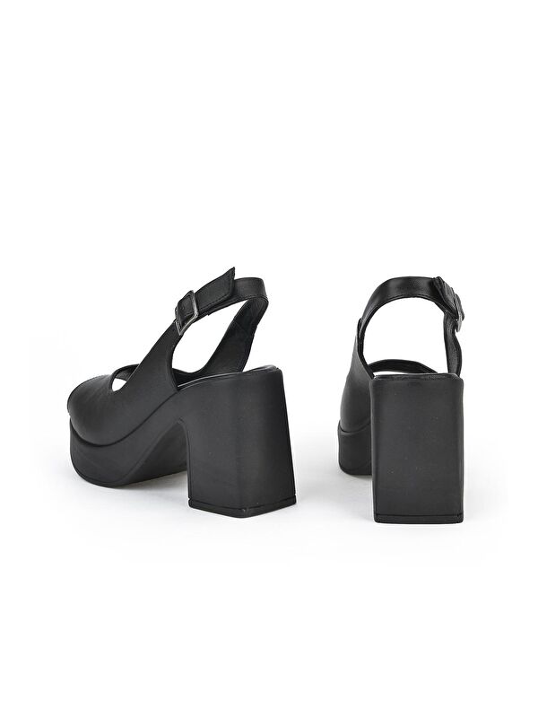 Kadın Hakiki Deri Topuklu Sandalet 131992 28003 Siyah - Görsel 4