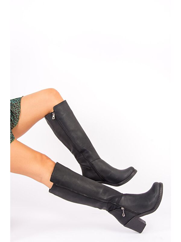 G674252009 Siyah Kadın Çizme - Görsel 3