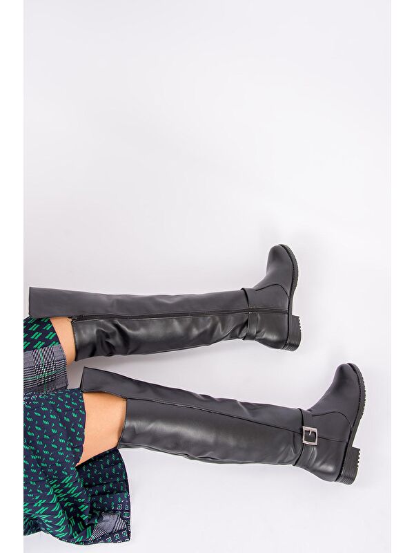 E726561809 Siyah Kadın Çizme - Görsel 3