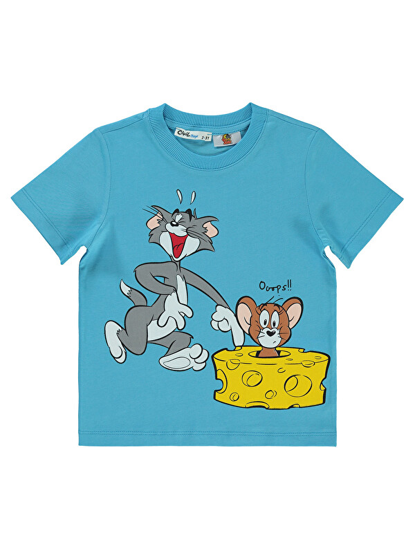 Civil Tom And Jerry Erkek Çocuk Tişört 2-5 Yaş Turkuaz