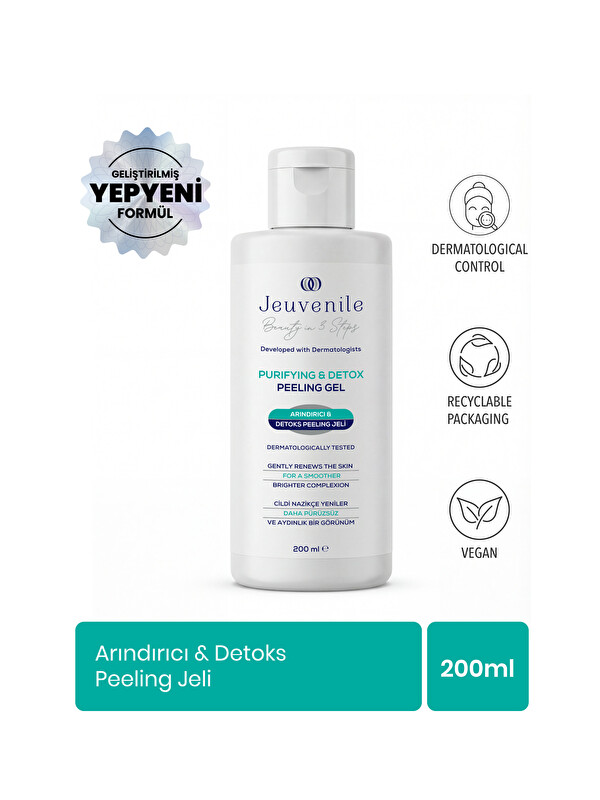 Jeuvenile Mineral İçerikli Peeling Jel - Arındırıcı ve Yenileyici (Allantoin, Panthenol, Niacinamide)