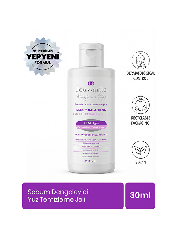 Jeuvenile Karma ve Yağlı Ciltler İçin Yüz Temizleme Jeli