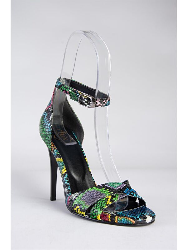 B922113707 Karışık Renkli Kadın Topuklu Ayakkabı - Görsel 6