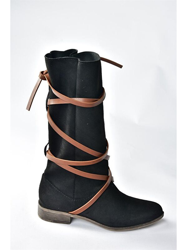 N9738480 Siyah/Taba Kadın Çizme - Görsel 3